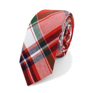 Men's Plaid Flannel 2.25" Cotton Slim Neck Tie